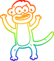 desenho de linha de gradiente de arco-íris macaco de desenho animado png