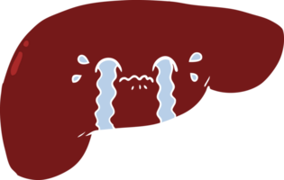 platt Färg stil tecknad serie lever png