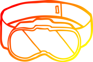 warm gradient line drawing cartoon goggles png