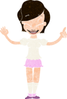 cartoon pretty girl with idea png