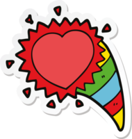 pegatina de un símbolo de corazón de amor de dibujos animados png