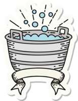 autocollant de bain d'étain de style tatouage png