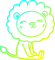 cold gradient line drawing cartoon lion png