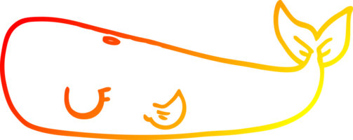 warm gradient line drawing cartoon whale png