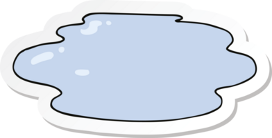 sticker of a cartoon puddle of water png