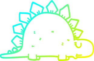 cold gradient line drawing cartoon prehistoric dinosaur png