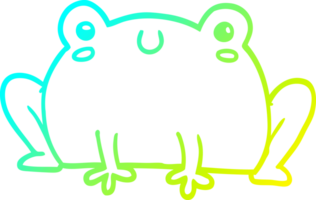 cold gradient line drawing cartoon frog png