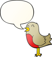 cartoon bird and speech bubble in smooth gradient style png