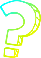 cold gradient line drawing cartoon question mark png