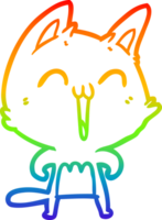 arcobaleno gradiente di disegno gatto felice cartone animato png