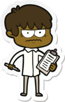 sticker of a annoyed cartoon boy png