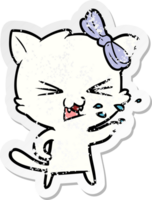 noodlijdende sticker van een cartoonkat png