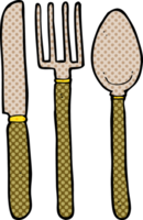 tecknad serie kniv gaffel sked png