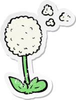 pegatina angustiada de una flor de dibujos animados png