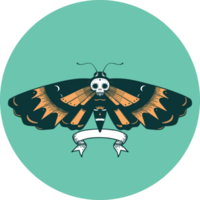 icon with banner of a deaths head moth png