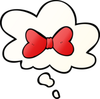 cartoon bow tie and thought bubble in smooth gradient style png