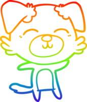 rainbow gradient line drawing cartoon dog png