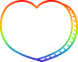 rainbow gradient line drawing cartoon love heart png