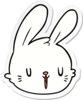 sticker of a cartoon rabbit face png