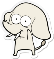 sticker of a happy cartoon elephant png