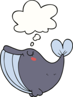 cartoon walvis en gedachte bel png