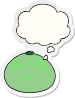 cartoonpompoen en tekstballon als gedrukte sticker png