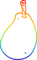 rainbow gradient line drawing cartoon fresh pear png