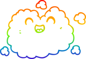 regenbooggradiënt lijntekening cartoon gelukkig rookwolk png