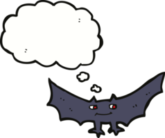 gruseliger vampirfledermaus der karikatur mit gedankenblase png