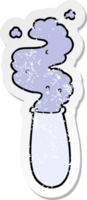 distressed sticker of a cartoon science test tube png