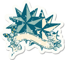 grunge sticker with banner of stars png