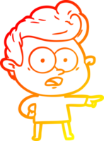 Warme Gradientenlinie Zeichnung Cartoon starrender Mann png