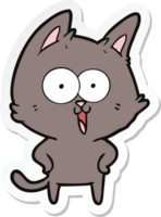 pegatina de un divertido gato de dibujos animados png