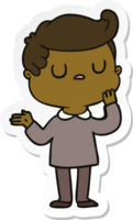 sticker of a cartoon man wondering png