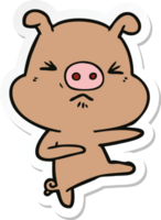 Aufkleber eines wütenden Cartoon-Schweins, das austritt png