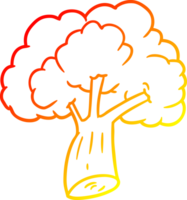 warm gradient line drawing cartoon broccoli png