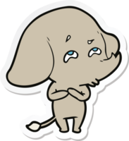 klistermärke av en tecknad elefant som minns png