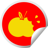 circular peeling sticker cartoon juicy apple png