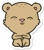 sticker of a happy cartoon bear sitting png