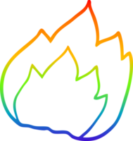 rainbow gradient line drawing cartoon fire png