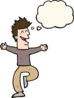 cartoon laughing man with thought bubble png