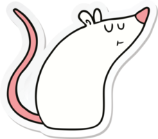 pegatina de un ratón blanco de dibujos animados png