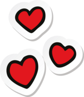 sticker of a cartoon love heart png