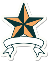 tattoo sticker with banner of a star png