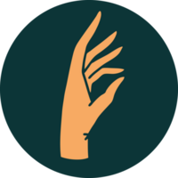 icône de style tatouage d'une main png