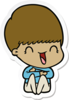 sticker of a happy cartoon boy png