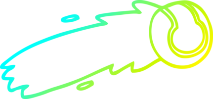 cold gradient line drawing cartoon flying tennis ball png