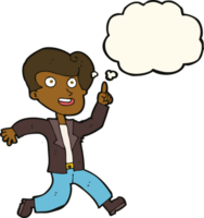 cartoon man with great idea with thought bubble png