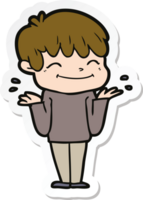 sticker of a cartoon happy boy png