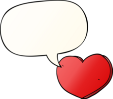 cartoon love heart and speech bubble in smooth gradient style png